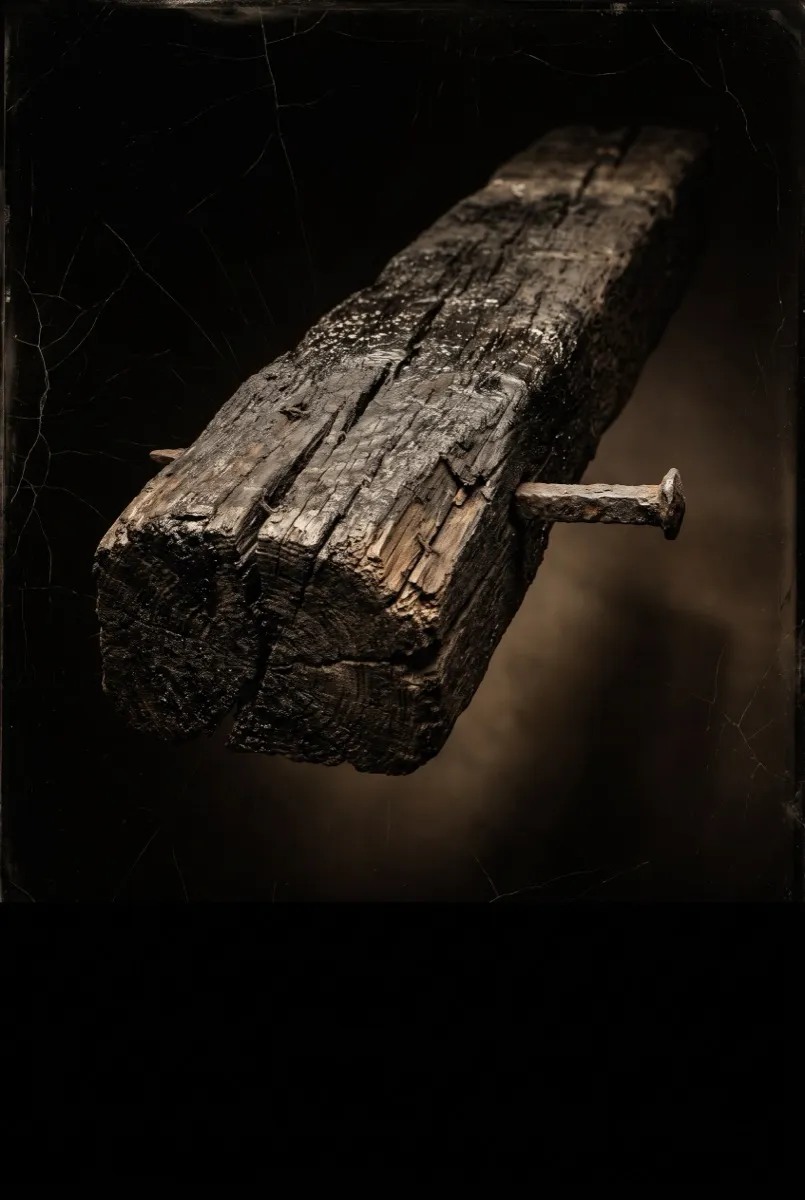 Railroad tie with spike — poster for Matachín
