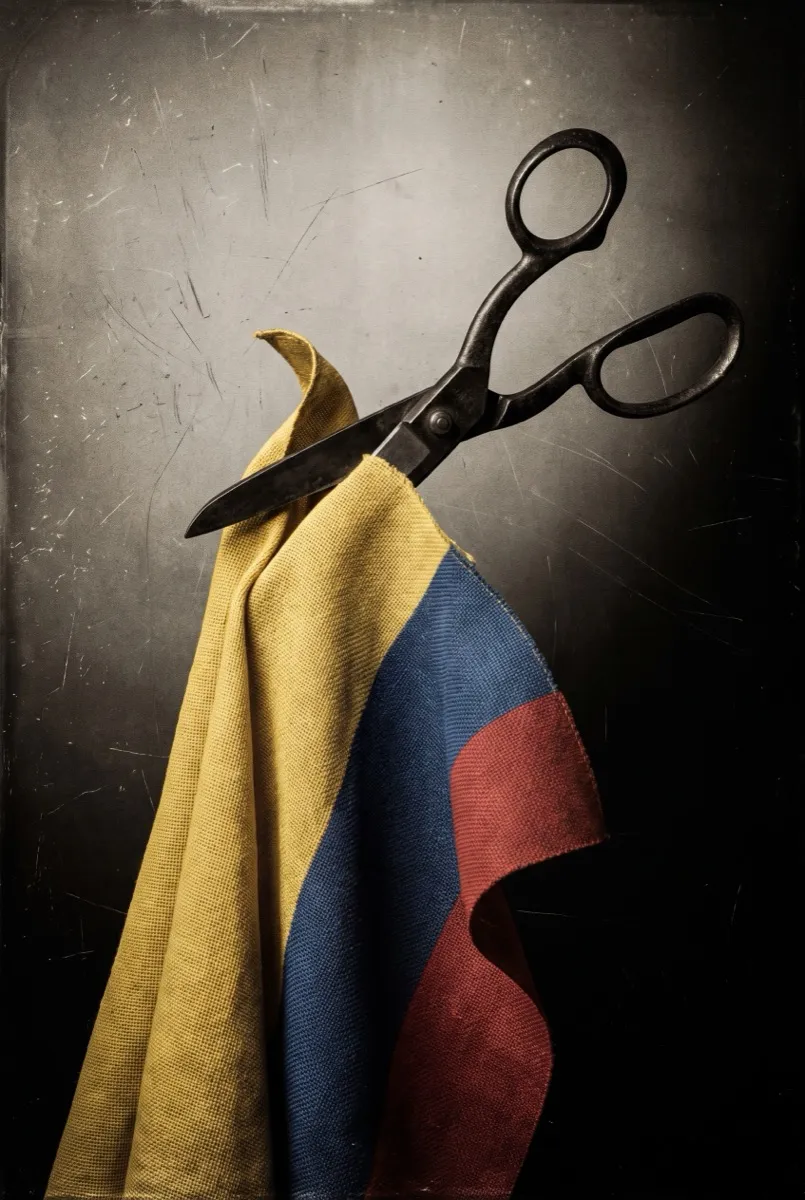Tailor’s shears in the cut — poster for The Separation